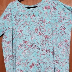 LuLaRoe Light Blue and Red Graphic Tunic